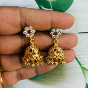 Panchaloha Gold Polish Jhumkas
