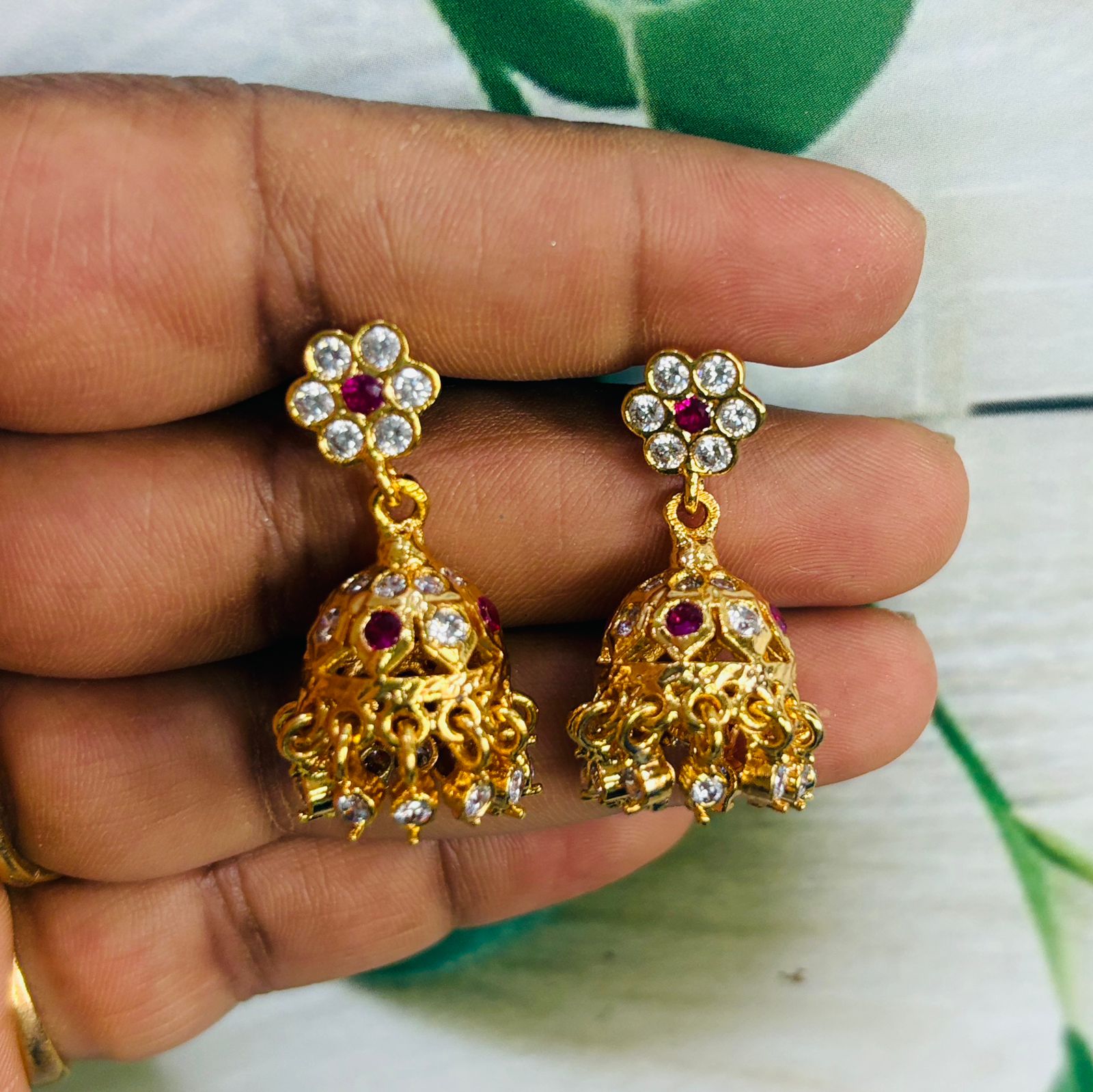 Panchaloha Gold Polish Jhumkas